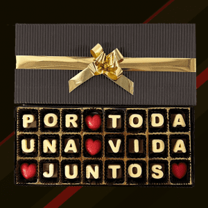Bombones con mensaje de amor
